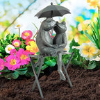 Pure Garden Resin Whimsical Frog Couple Statue, Bronze, 8" x 6.25" x 14.5" - Image 4