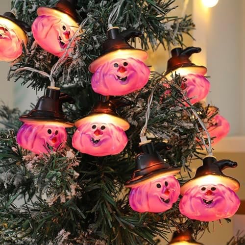 CAKERS Halloween Witch Scary Ambience Decor Modeling Lights|LED Warm White Copper Wire Lights|Holiday Theme Hanging Fairy Lights for Bedroom Party Decor,Warm White,7m(22.9ft)-50LED-Solar - Image 2