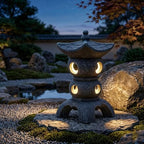 Pagoda Garden Statue - Grey Resin Pagoda Statue with Zen Ambiance Water-Resistant Outdoor Decor for Patio Yard Landscape - Image 4