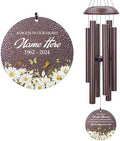 Personalized Daisy Butterfly Memorial Wind Chimes Outdoor by ExtrabilyOfficial