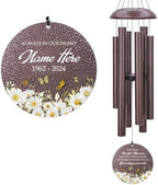 Personalized Daisy Butterfly Memorial Wind Chimes Outdoor by ExtrabilyOfficial