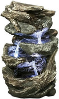 Hi-Line Gift Ltd Log and Stone Waterfall Fountain with LED Light by HI-LINEGIFTLTD