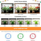 SDOVUERC 16'' 3 Bars Grow Light Strips for Indoor Shelves Plants Growing. - Image 4