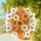 12 Inch Thanksgiving Pumpkins Wind Spinner for Yard and Garden,Fall Maple Leaf Plants Stripes Orange Hanging Ornaments Outdoor 3D Kinetic Wind Sculpture Spinners Indoor Outdoor Patio Décor Gift - Image 2