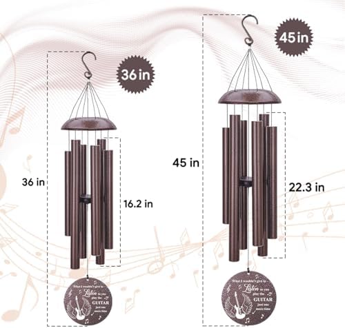 Personalized Guitar Memorial Wind Chimes Musical Theme - Image 7