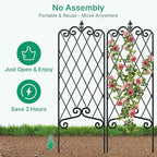 Amagabeli Garden Trellis for Climbing Plants 47” x 16” Rustproof Black Iron Plant Trellis Potted Vines Vegetables Flowers Patio Metal Wire Lattices Grid Panels for Ivy Cucumbers Clematis 2 Pack GT03 - Image 3