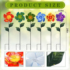 Suncalla 6 Pcs Metal Flowers Stakes Garden Decor for Outside 24 Inch Colorful 3D Hibiscus Flowers Yard Art Decor for Spring Outdoor Lawn Porch Pathway Patio Decoration - Image 2