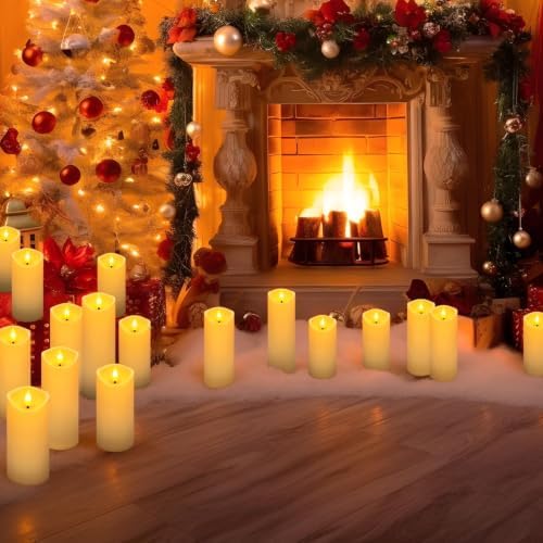 24-Pack Ivory-Colored Flame-Free Candles with 4 Remote Controls - Image 5