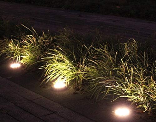 Solar Ground Lights 8 LED Disk Light Solar Powered Outdoor In-Ground Landscape Path Lights for Garden Lawn Yard Patio Driveway Walkway Pool Patio Deck Pathway,6 Pack,Warm White,Black Finish - Image 6