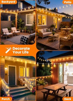 Outdoor String Lights, 50FT 25 LED Bulbs IP65 Waterproof Patio Lights - Image 6