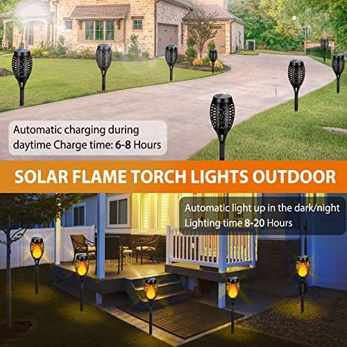 12 Pack Solar Torch Light with Flickering Flame for Halloween Decor - Image 5