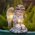 Solar Angel Garden Statues Outdoor,Garden Angel,Praying Angels Figurines by Sharita