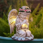 Solar Angel Garden Statues Outdoor,Garden Angel,Praying Angels Figurines by Sharita