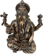 Design Toscano Sitting Ganesha Hindu Elephant Man Indian-Style Statue Figurine, 8 inches wide, 11 inches tall, Cast Stone Resin, Bronze Finish - Image 6