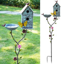 57" H Metal Bird Bath Bowl and Bird House 2-in-1 Design for Outdoors, Garden Yard Decor by MNRYLKB