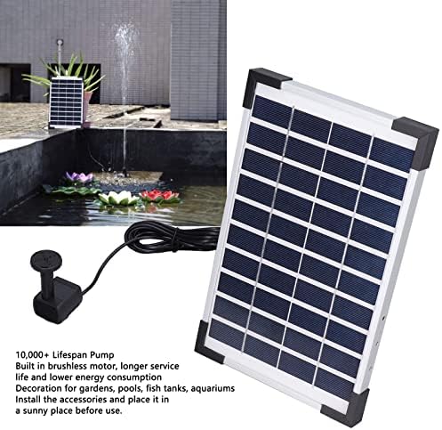 Solar Fountain Pump for Birdbath, 5W Solar Fountain Pump Kit with Separate Solar Panel Floating Solar Fountain Water Pump Kit for Outdoor Pond, Patio Garden and Fish Tank - Image 2