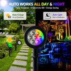 T-SUNUS RGB Solar Spotlights 2 Pack IP65 Waterproof Outdoor 180° Adjustable - Image 3
