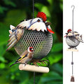 Solar Rooster Bird Feeder Squirrel Proof for Outside - Unique Cute Metal Animal Shaped Wild Bird Feeder with Solar Light, Wind Chime, Gift for Bird Lovers(Rooster) by WTreeW