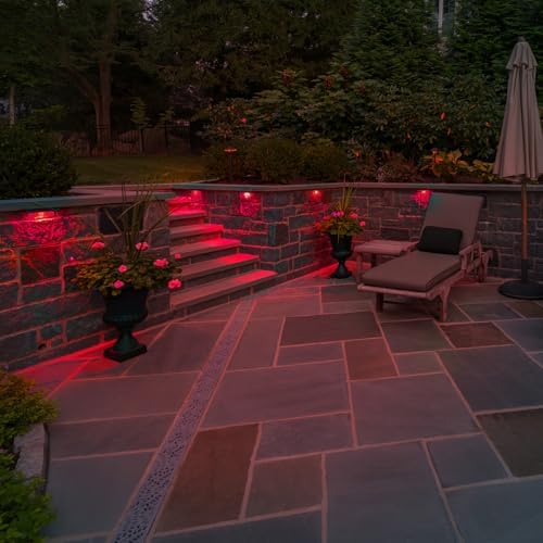 7 Inch Retaining Wall Lights,5W LED Hardscape Lighting,200LM RGB Color Changing Outdoor Step Lights,IP65 Waterproof 12V-24V Low Voltage Landscape Lights For Patio Walls Stairs,90CRI Connectors - Image 4