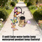 Solar Garden Light, Watering Can Lights Outdoor Solar Butterfly Light Outdoor Hanging Watering Can with Hook Decorative Garden with Stakes for Outside Yard Decorations Pathway Decor - Image 4