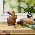Sungmor Cast Iron Rust Rabbit Statue, Multi-Purpose Paperweight Doorstop - Image 4