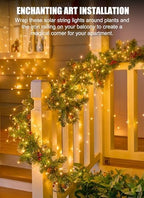 Solar String Lights, 6 Pack Total 198Ft 600 LED Fairy Lights Warm White - Image 4