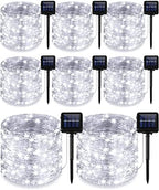 Treela 8 Pack Solar String Lights Outdoor Waterproof, Cool White by Treela