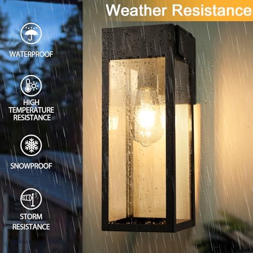 Large Porch Lights with GFCI Outlet, Outdoor Wall Light Fixtures - Image 5