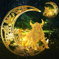 Solar Lights Outdoor Decor Cracked Glass Cow Stake Moon Lights Cow Gifts by kyoryuger