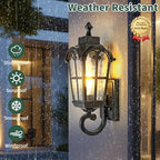 Dawn to Dusk Sensor Outdoor Wall Light Fixtures Waterproof Porch Lights Anti-Rust Matte Black Sconce Lights Outdoor Wall Lantern for Patio Front Door Garage House -2 Pack - Image 5