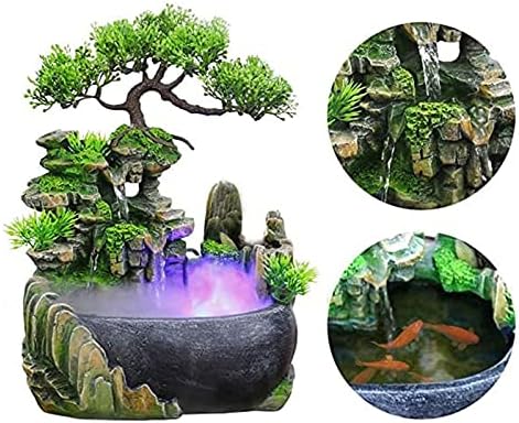 Rockery Stream Tabletop Fountain, Zen Meditation Indoor Waterfall Feature with Automatic Pump and Switch, Desktop Fountain for Home Office Bedroom Decoration (A) - Image 2