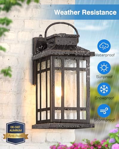 ORB Dusk to Dawn Outdoor Lighting, Oil Rubbed Bronze Exterior Light Fixtures, 100% Aluminum Anti-Rust Waterproof Modern Outside Lights for House, Porch, Garage, Front Door, Easy-to-Install - Image 3