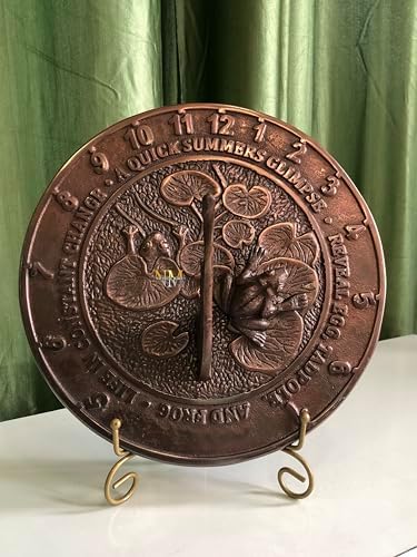 NauticalMart Frog Sundial - Copper Verdigris Aluminum Garden Sundial Home Garden Lawn Yard Decor by NauticalMart