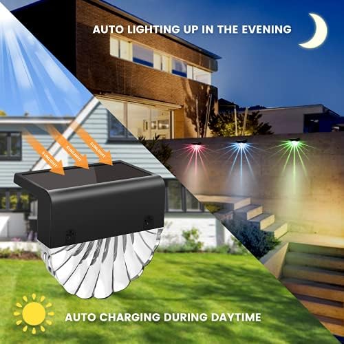 Solar Deck Lights Outdoor - 6 Pack Solar Fence Lights Waterproof Solar Stair Lights Outdoor Solar Lights Decor for Backyard Fence Steps Stairs Railing Garden Patio Pathway Outside - Image 3