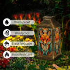Solar Lantern Symmetrical Mid Century Fox Outdoor Waterproof Garden Hanging Lantern Solar Powered Lighting Outside Solar Light for Patio Yard Camping, Gifts for Women Mom - Image 3