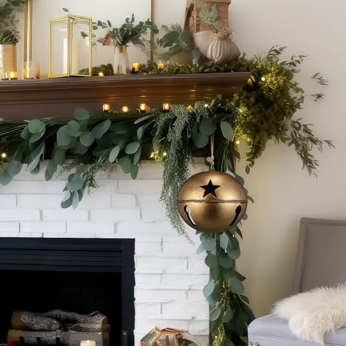 Civaner 1 Pcs 8 Inch Giant Metal Christmas Bronze Jingle Bell - Image 6