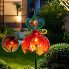 Decorative Solar Garden Light, Fairy Flower Glass Stake For Lawn Yard - Image 3