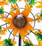 Plow & Hearth Colorful Autumn Sunflower Garden Metal Wind Spinner with Dual-Motion Rotors and Sectional Steel Pole with Ground Stakes in Powder-Coated Metal, 24½" Dia. x 10¼"D x 75½"H - Image 4