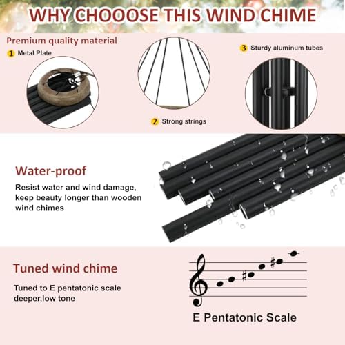 Wind Chimes for Outside, All Metal Tuned Wind Chime Outdoors, Sympathy & Memorial Wind Chimes for Mom Dad, Leaf Design, Box Included - Image 4