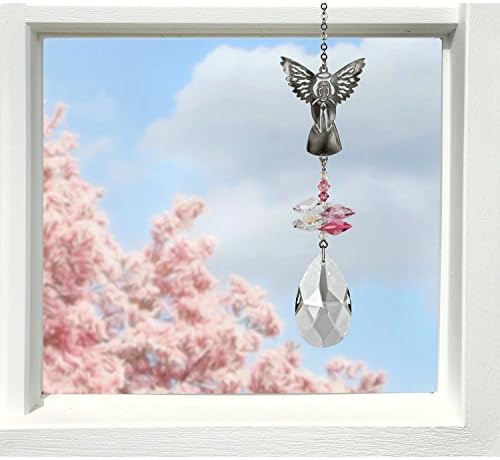 Woodstock Chimes Sun Catcher Crystal Fantasy, 4.5" Angel Crystal Suncatcher Pink Hanging Window Prism for Indoor Kitchen Office Gifts Rearview Car Mirror Décor, Rainbow Makers Collection - Image 3
