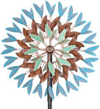 Wind Spinner Kinetic Wind Sculpture, 18.5" W x 78.7" H Large Metal Outdoor Windmill with 5‑Prong Stable Base, 360° Rotatable 6 Blades 3‑Tier Wind Catcher Yard Art Decor for Patio Lawn Garden Backyard by KHayRovies