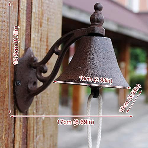 Wall Hanging Bell Outdoor Door Hanging Bell， Cast Iron Dinner Bell, Suitable for Outdoor Garden Corridor Wall Hanging Decorations - Image 6