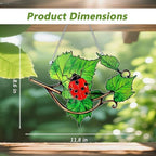 Plant Suncatcher Glass, Stained Glass Suncatcher Plant Window Hanging, Unique Nature Lover Gifts Leaf (Leaves & Ladybug) - Image 3
