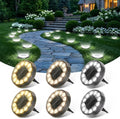 Peasur 5.18inch Solar Ground Lights Outdoor,12LED 3CCT 2Brightness 1200mAh Battery,IP65 Waterproof and ABS One-Piece Anti-Rust Housing Garden Lights for Pathway Lawn Yard Driveway Landscape 6 Pack by Peasur
