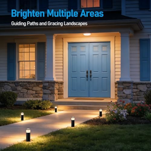 LEONLITE 4-Pack LED Landscape Bollard Path Lighting, RGB, 4.5W - Image 4