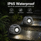 Solar Rock Lights Outdoor: 2Pack Gray Waterproof LED Stone - Image 4