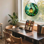 Stained Glass Suncatcher Glowing Lantern Art Window Hanging, Botanical Leaf Garden Decor for Home, Unique Birthday Gift for Mom, Wife, Her, Nature Wall Accents (Mixed,11.8×11.8 in) - Image 5