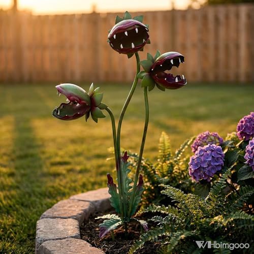 Venus Flytrap Garden Stake - 25inch Metal Outdoor Flowers Yard Art - Image 6