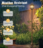 63" Solar Lamp Post Light 2 Pack, Solar Post Lights Outdoor Warm White - Image 5