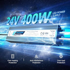 LED Power Supply 400W: AC90-130V to 24V DC 16.6A IP67 - Image 2